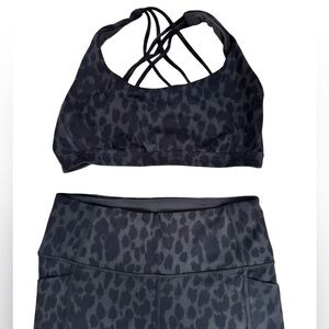 Victoria's Secret Black Leopard Sports Bra and Legging combo